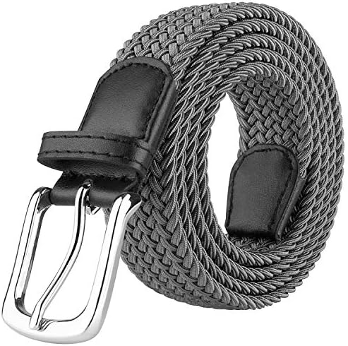 Elastic Braided Belt, Gray
