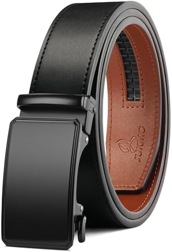 Leather Slide-Buckle Belt, Octagon Black