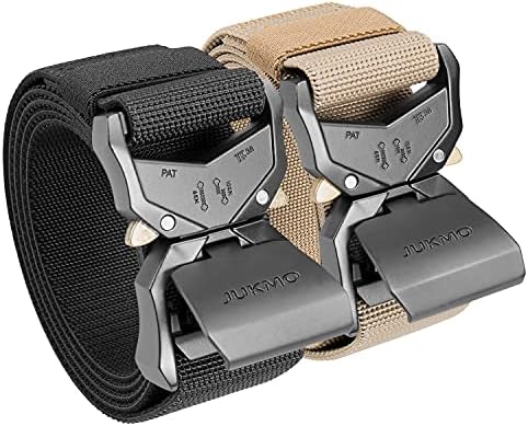 Military Rigger Tactical Belt, Two Pack, Black and Coyote