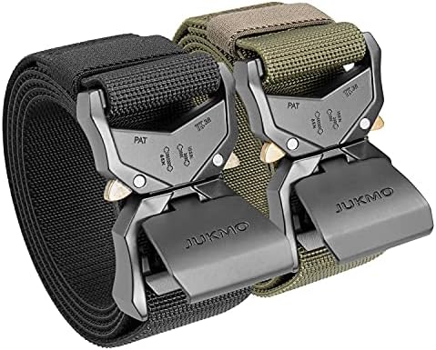 Military Rigger Tactical Belt, Two Pack, Black and Green