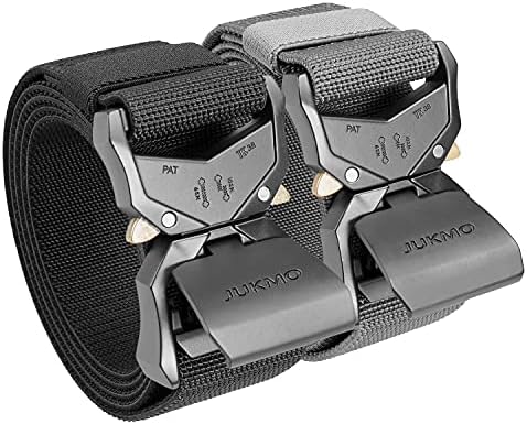 Military Rigger Tactical Belt, Two Pack, Black and Grey