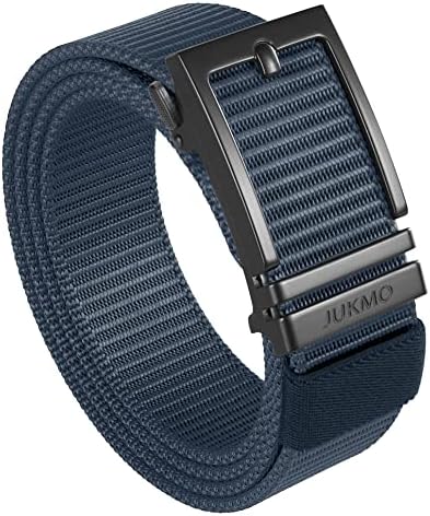 Nylon Slide-Buckle Ratchet Belt, Blue