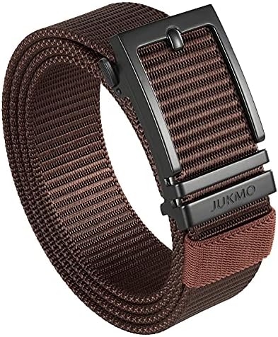Nylon Slide-Buckle Ratchet Belt, Coffee