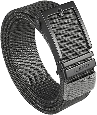 Nylon Slide-Buckle Ratchet Belt, Gray