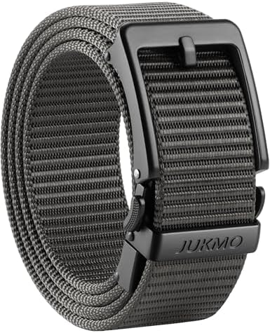 Pin-Look Ratchet Belt, Dark Grey